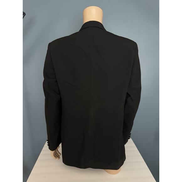 Vintage Chaps Ralph Lauren Tuxedo Jacket Mens 42L 36x32 Black Wool USA Made - Picture 3 of 16